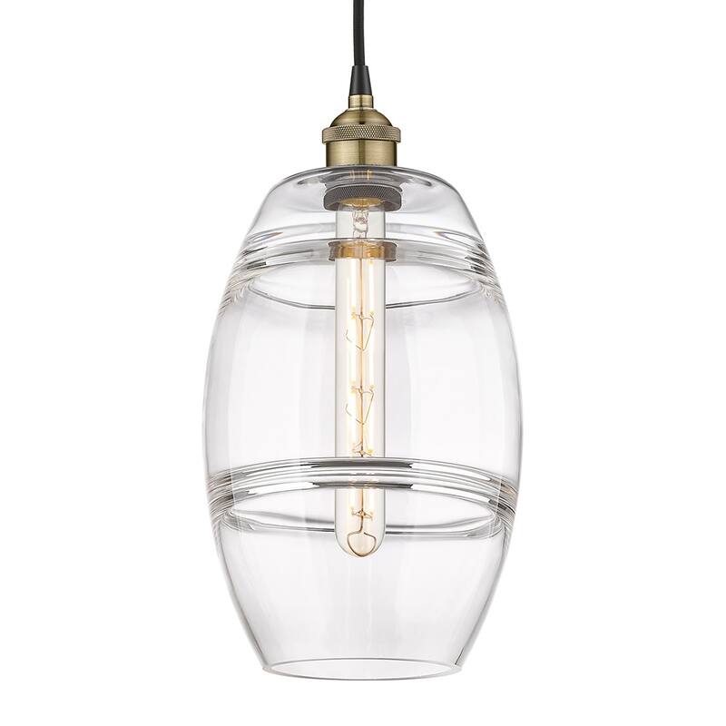 Innovations Lighting 616-1P 10 8 Vaz Pendant Vaz 8" Wide Cord-Hung - Black Antique Brass / Clear