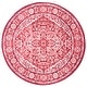 preview thumbnail 87 of 90, SAFAVIEH Brentwood Myrtice Oriental Medallion Rug 6'7" Round - Red/Ivory - Round