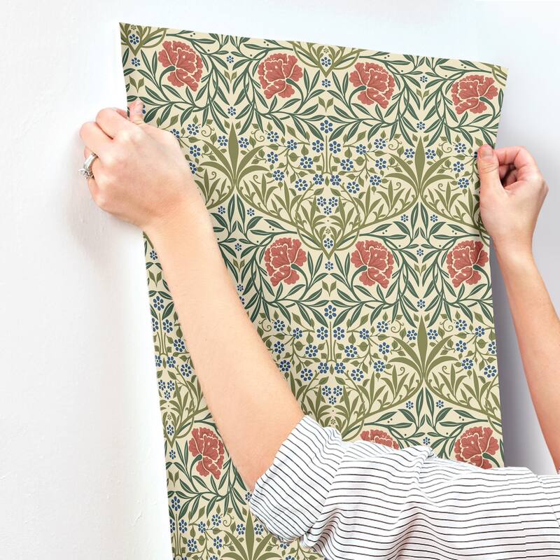 Oxford Union Green Floral Vines Wallpaper