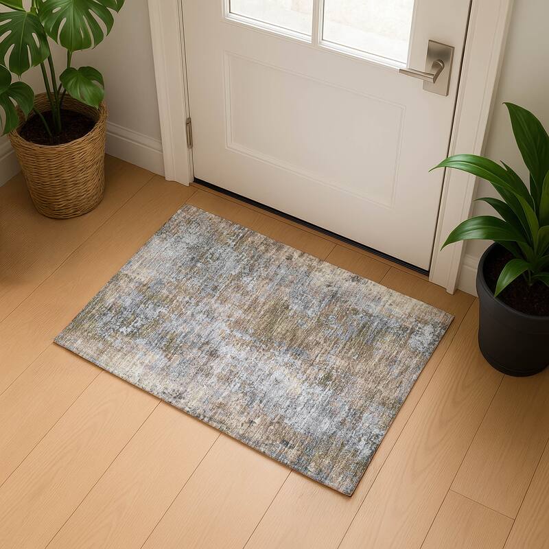 Premium Washable Super Soft Chic Abstract Mayfield Rug - Taupe - 1'8" x 2'6"
