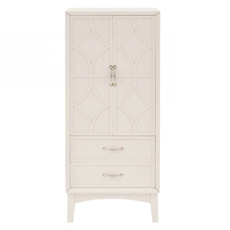 Retro Storage Cabinet with Doors and Drawers for Entryway Hallway Living Room Kitchen