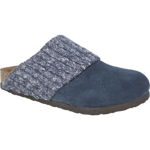 navy suede clogs