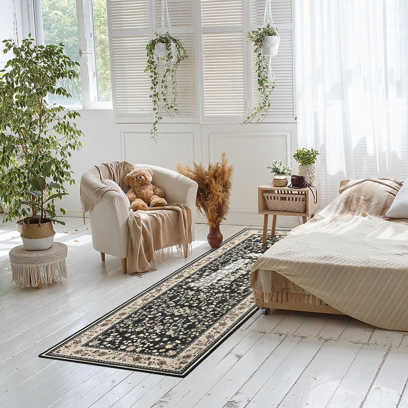 Floral Rugs for Entryway Machine Washable Area Rugs