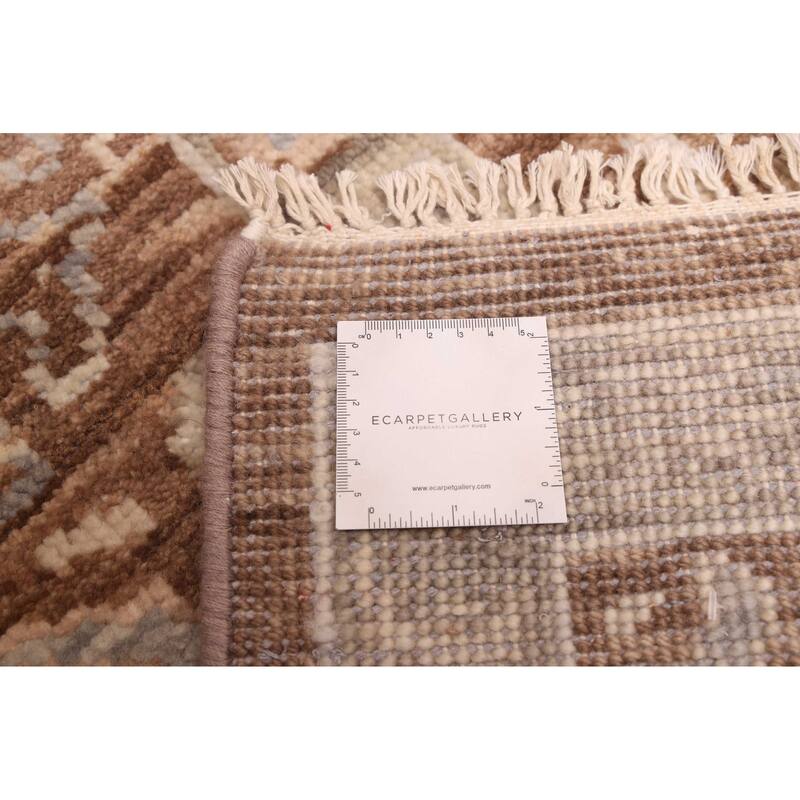 ECARPETGALLERY Hand-knotted Modern Oushak Brown Wool Rug - 9'9 x 14'2