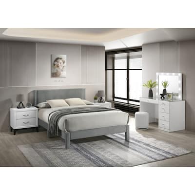 Modern Plush Upholstered Platform Bed for Relaxing Sleep and Stylish Bedroom