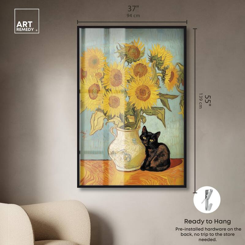Sunflower Kitten Shadowbox by Art Remedy