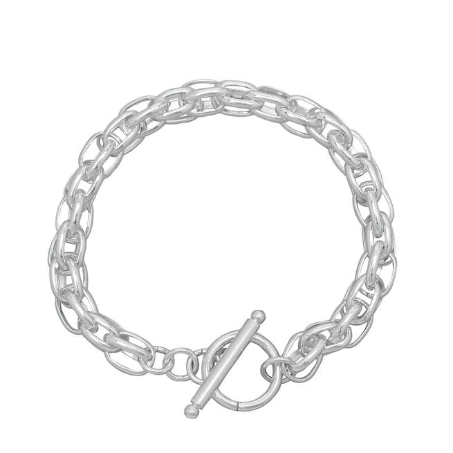 Victoria Townsend Silver Plated Thick Rolo Chain Link Bracelet