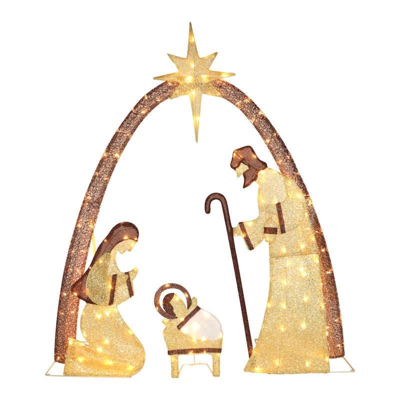 VEIKOUS 5 ft. LED Nativity Sence Set Christmas Holiday Yard Decoration