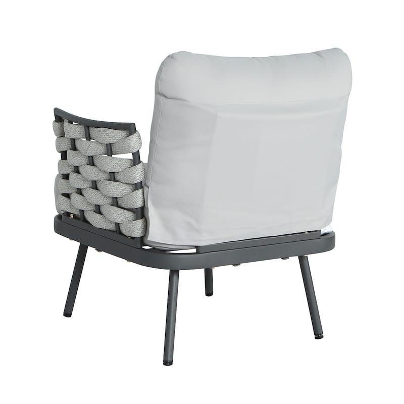 Roomfitters Outdoor Steel Club Chair with Cushions, Set of 2