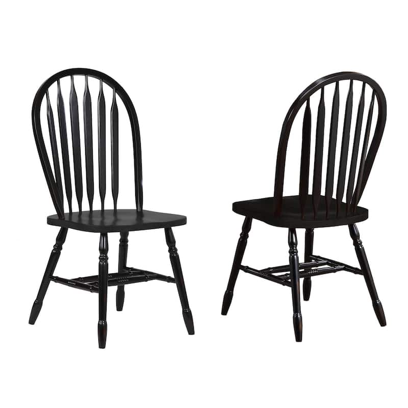 Sunset Trading Arrowback Dining Chair Antique Black Set of 2