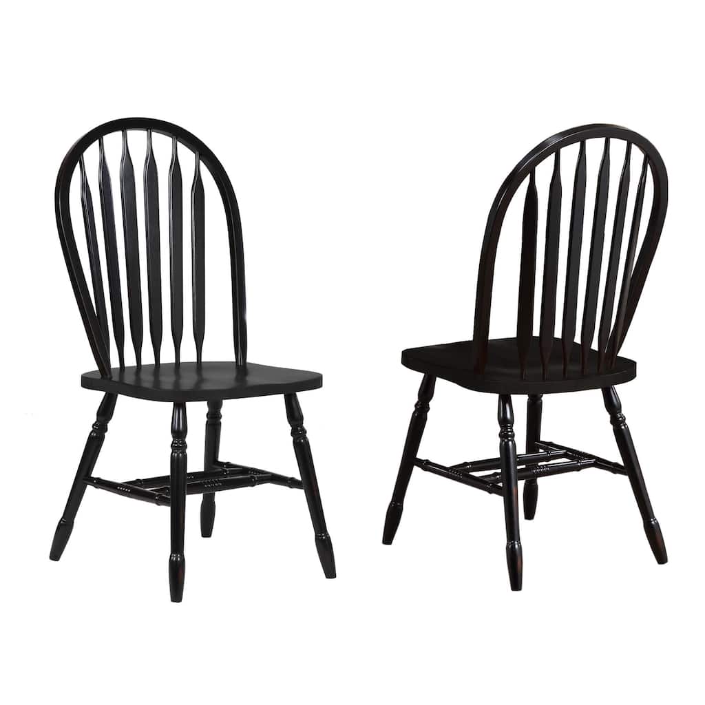 Sunset Trading Arrowback Dining Chair Antique Black Set of 2