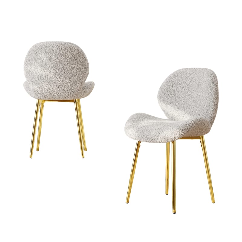 Modern Velvet Dining Chairs, Gold Metal Legs, Kitchen/Office, Set of 2