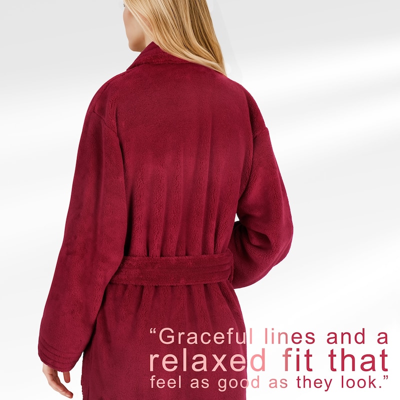 American Soft Linen Women Robe Warm Fleece Woman Bathrobe