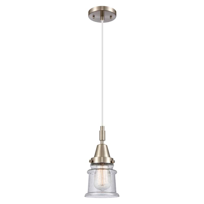 Innovations Lighting Downtown Urban - Caden Canton - 1 Light 5" Cord Hung Mini Pendant - Seedy Shade/Brushed Satin Nickel