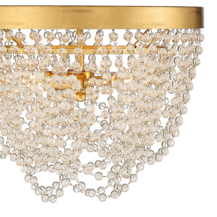 Fiona 3 Light Antique Gold Ceiling Mount - 13.75'' W x 10'' H