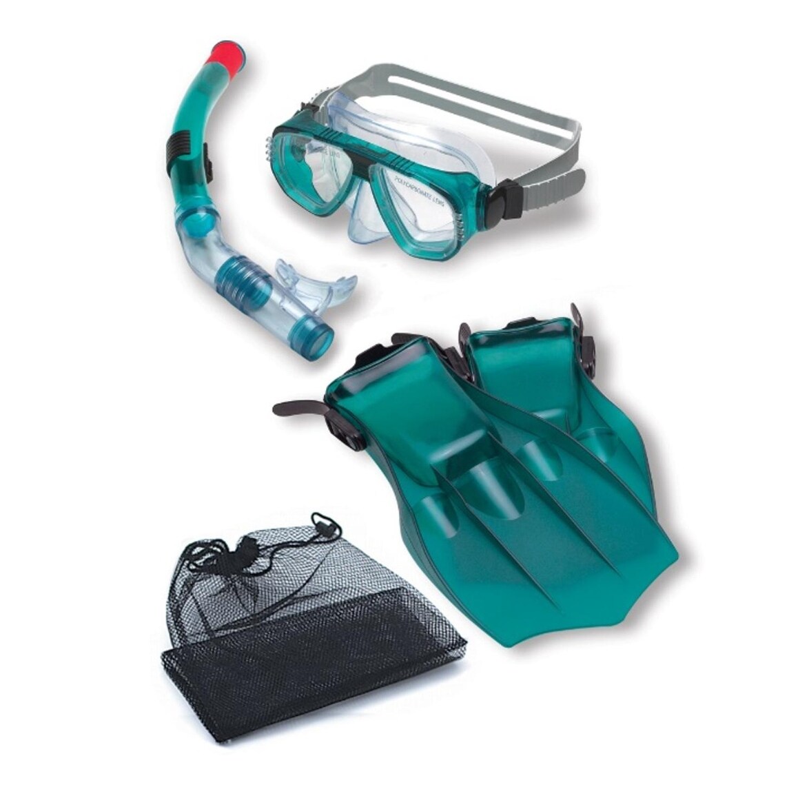Shop Black Friday Deals On 15 5 Teal Green Piranha Mask Snorkel And Fins Swimming Pool And Water Snorkeling Set Overstock 22579982