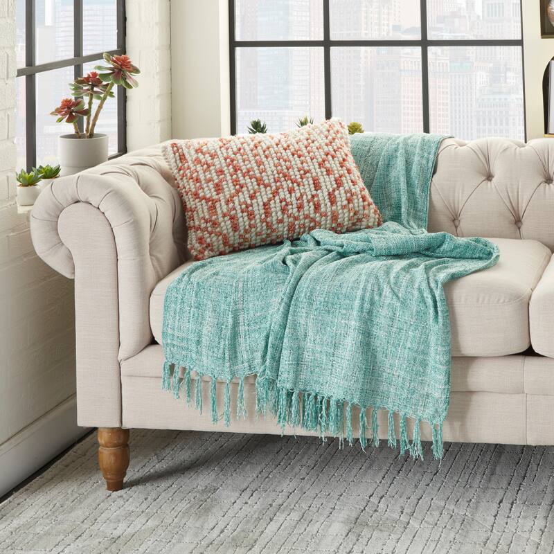 Mina Victory Outdoor Pillows Textured Throw Pillow