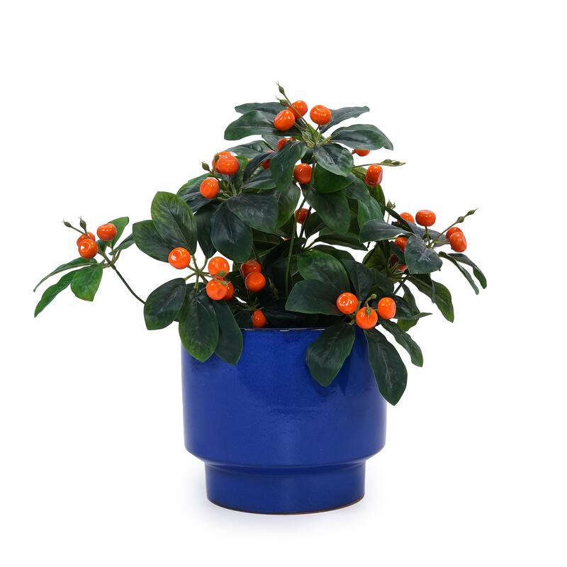 Handmade Indoor/Outdoor Ceramic Planter Set with Earthy Glossy Finish