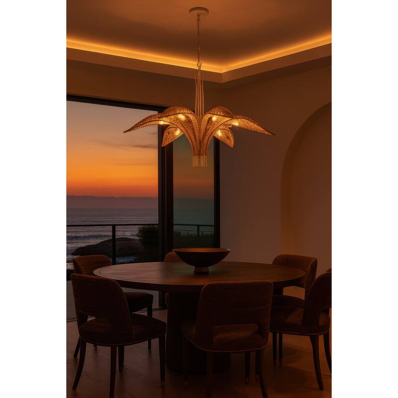 Varaluz Century Palm 6-Light Chandelier - Country White