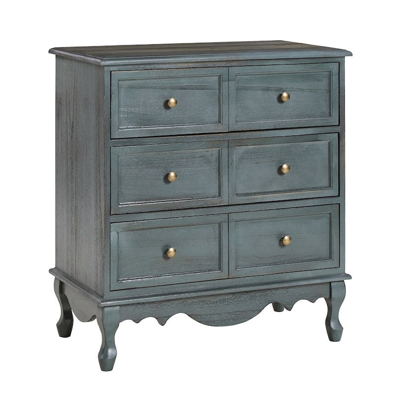 Pallantium Farmhouse 30"Tall Distressed 3-Drawer Nightstand With Solid Wood Legs and Adjustable Feet by HULALA HOME