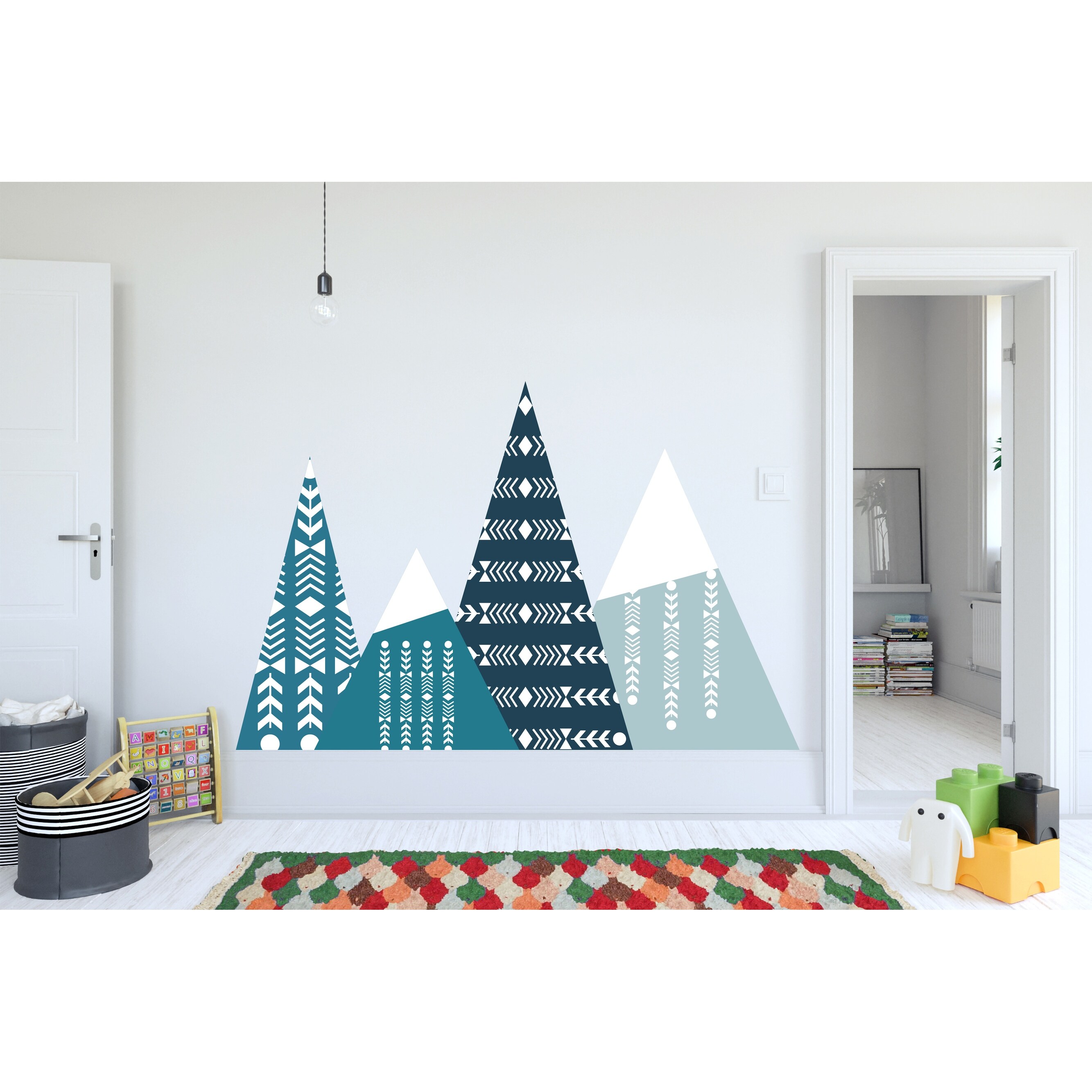 Triangle Mountain Chain Wall Decal Mancave Decor-image