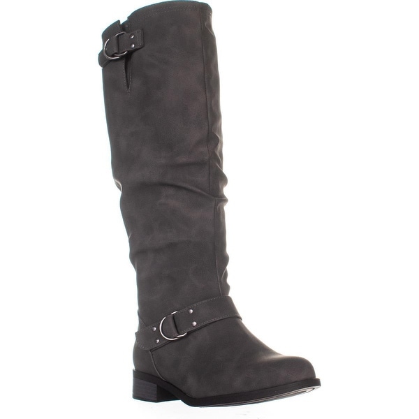 Shop XOXO Minkler Wide Calf Mid Calf Riding Boots, Grey ...