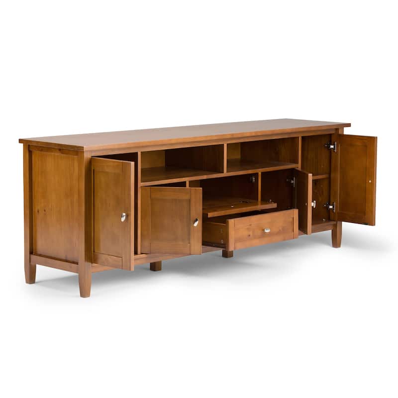 WYNDENHALL Norfolk SOLID WOOD 72 inch Wide TV Media Stand For TVs up to 80 inches - 72'' W x 17.5'' D x 26'' H