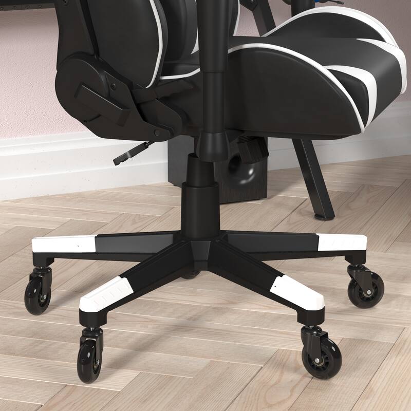 Office Gaming Chair with Roller Wheels & Reclining Back