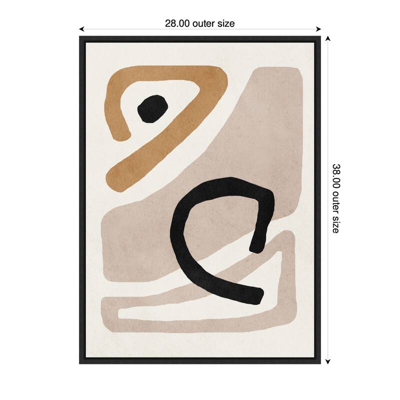 Kate and Laurel Sylvie Neutral Abstract 1 Minimal Modern Art Framed Canvas by July Art Prints