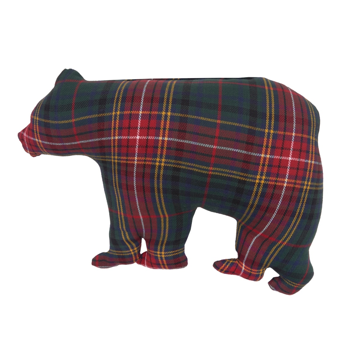 Plaid Bear Shaped Throw Pillow 13.5" x 20"