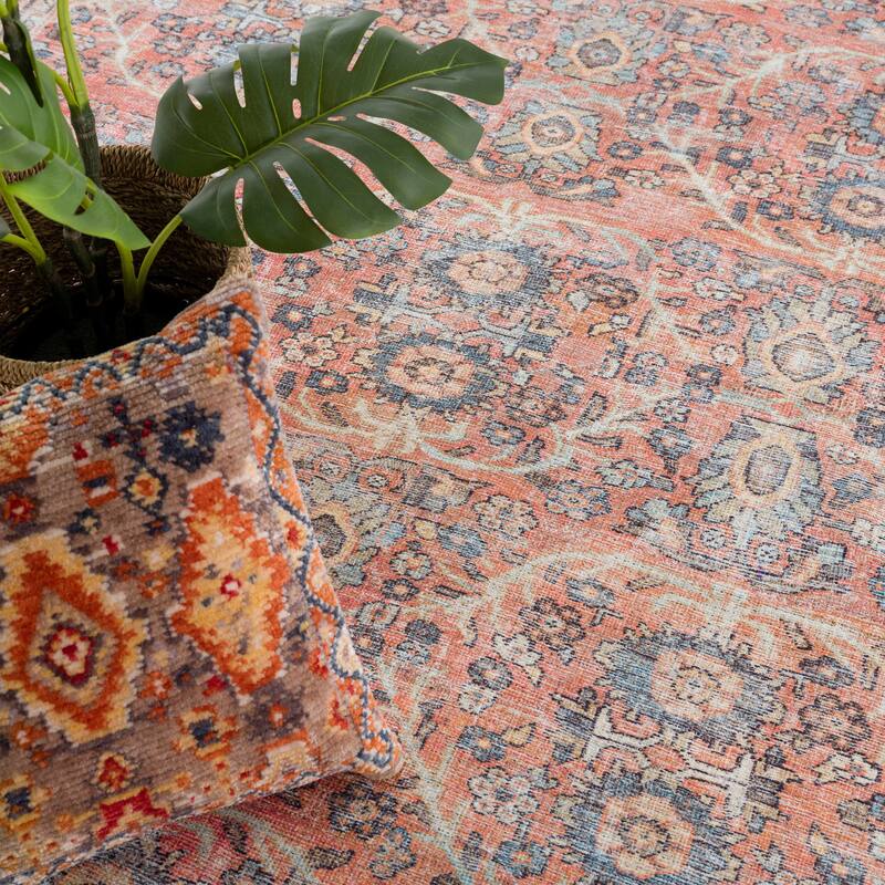 Hauteloom Georgia Machine Washable Persian Oriental Traditional Area Rug