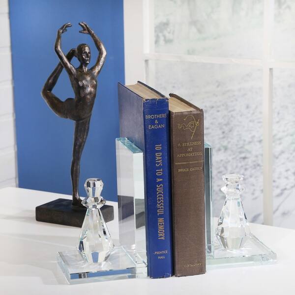 slide 2 of 5, Set of 2 Crystal Chess Piece Bookends, Clear 7"H - 4.0" x 4.0" x 7.0" Multi - 4.0" x 4.0" x 7.0"