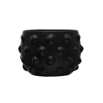 Terracotta Planter with Raised Dot Design - 6.5"L x 6.5"W x 4.3"H