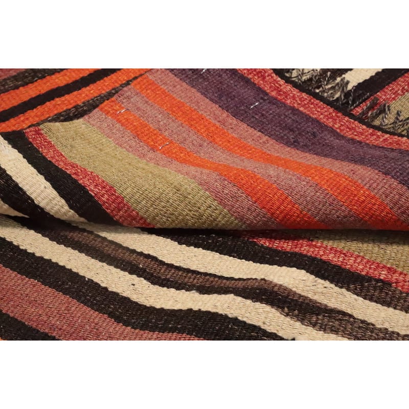 Hand Woven Oriental 100% Wool Carpet Southwestern Tribal Multi-Colored Kilim Area Rug - 7' 10'' X 4' 7''