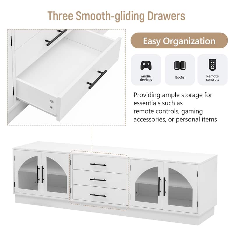 68.9" Modern Minimalist TV Stand – Holds TVs Up to 75 Inches, Adjustable Shelves, Entertainment Center for Living Rooms‌