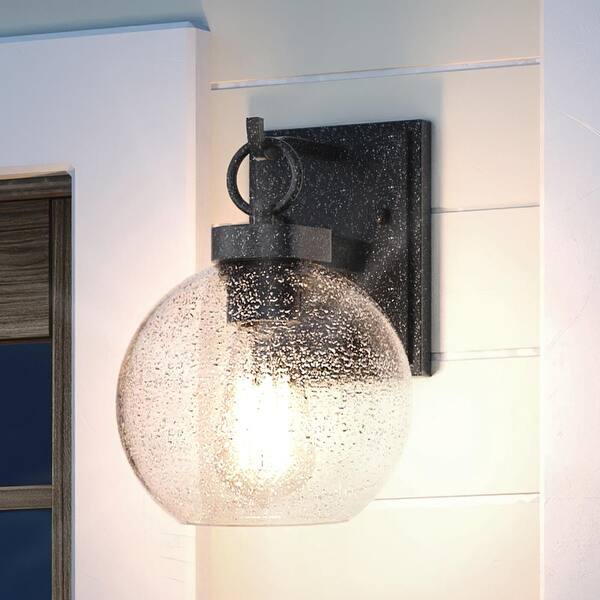 slide 1 of 7, Luxury Contemporary Outdoor Wall Light, 12.75"H x 9"W, with Casual Style, Ash Black, by Urban Ambiance