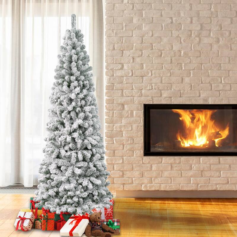 National Tree Company 7.5 ft. Acacia Medium Flocked Tree - 7.5 Foot