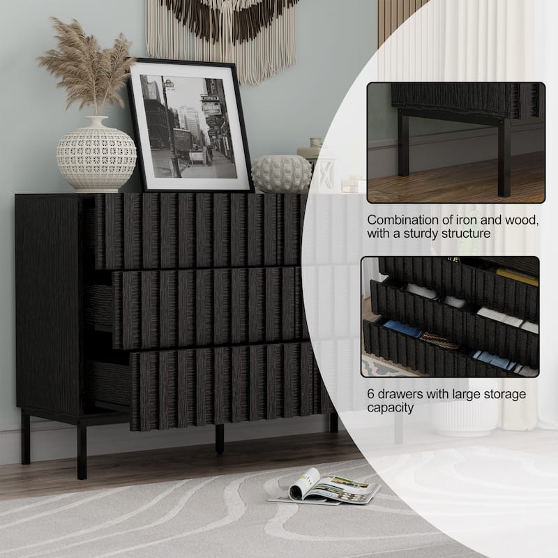 6 Drawers Chest Of Dresser Storage Tower Cabinet Bedroom Organizer