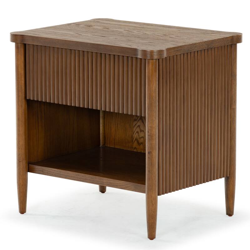 SAFAVIEH Couture Shelbie 1-Drawer Reeded Nightstand, Fully Assembled