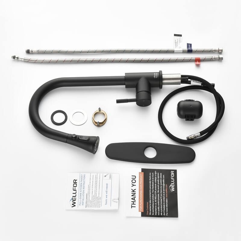 Single Handle Pull-down Sprayer Kitchen Faucet With Deck plate