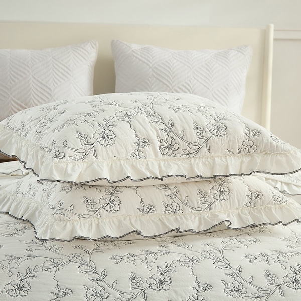 MarCielo 3 Piece Cotton Oversized Lightweight Quilt Set BY320 - On