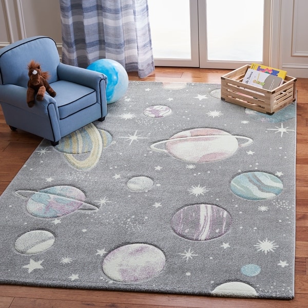 slide 2 of 44, SAFAVIEH Carousel Kids Shaimaa Solar System Rug 10' x 14' - Grey/Lavender