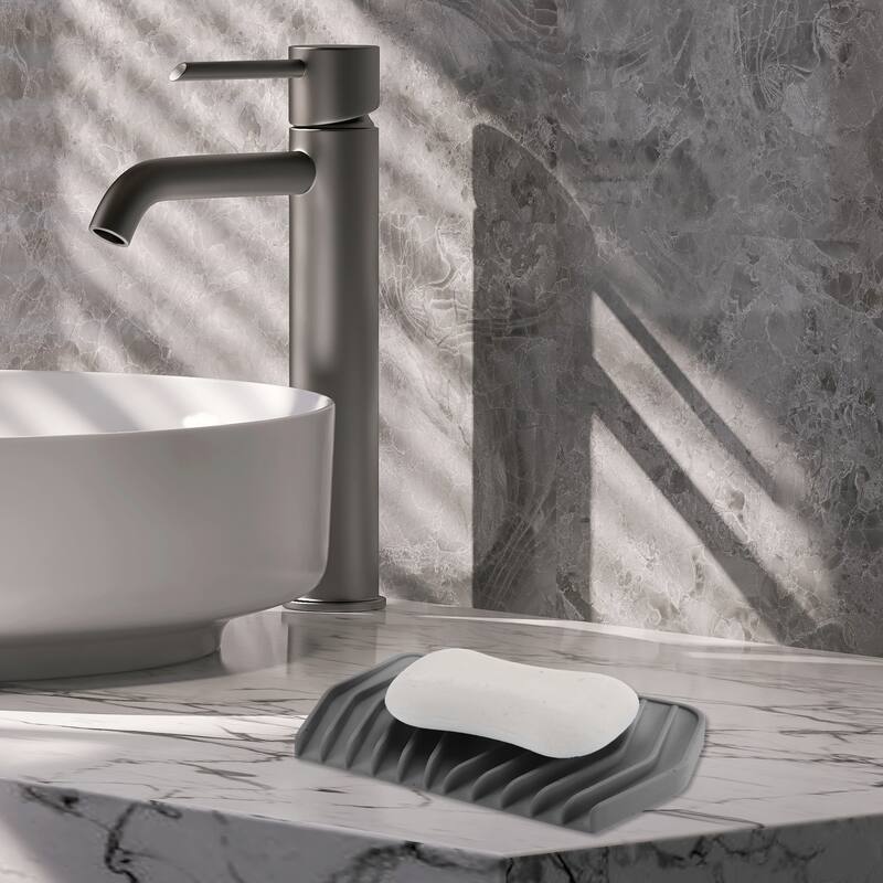 Waterproof Waterfall Soap Holder for Bathroom 1 Pc - Gray - 6.1"x3.54"x0.59"