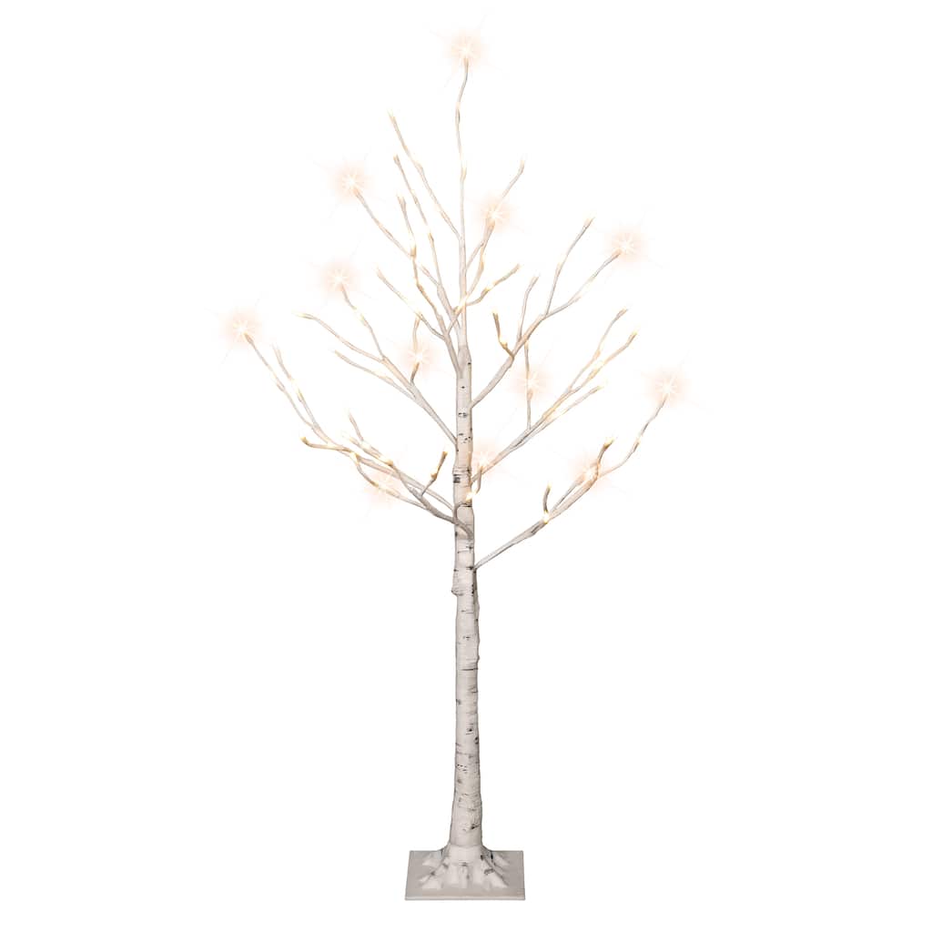 Puleo International 4 ft. Pre-Lit White Artificial Twig Tree