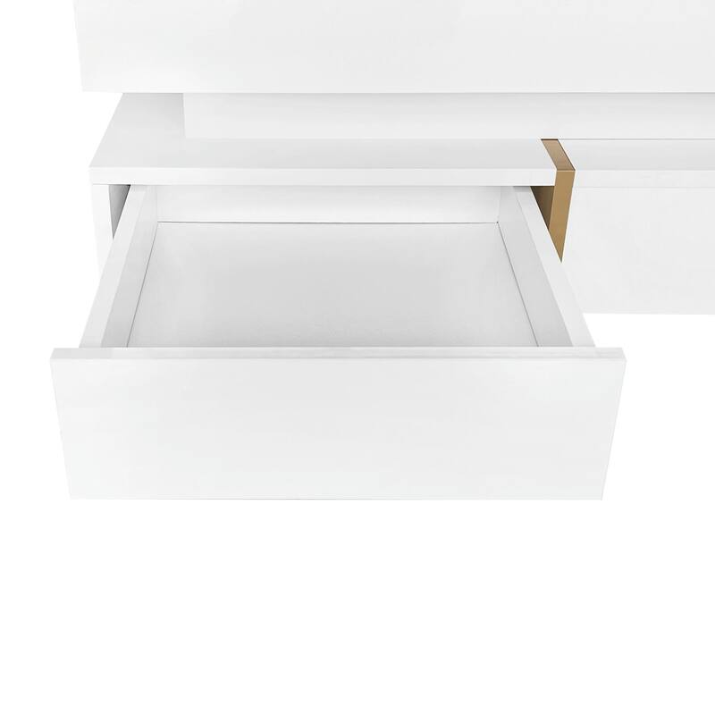 Stylish High Gloss Coffee Table with 4 Drawers
