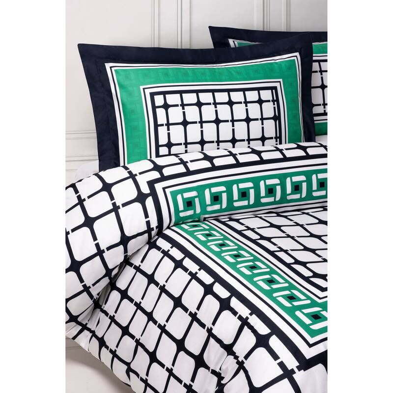 Brooks Brothers Framed Print Cotton Sateen Duvet Cover Set