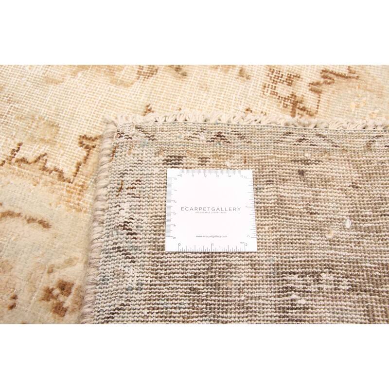 ECARPETGALLERY Hand-knotted Antalya Vintage Cream Wool Rug - 8'0 x 10'11