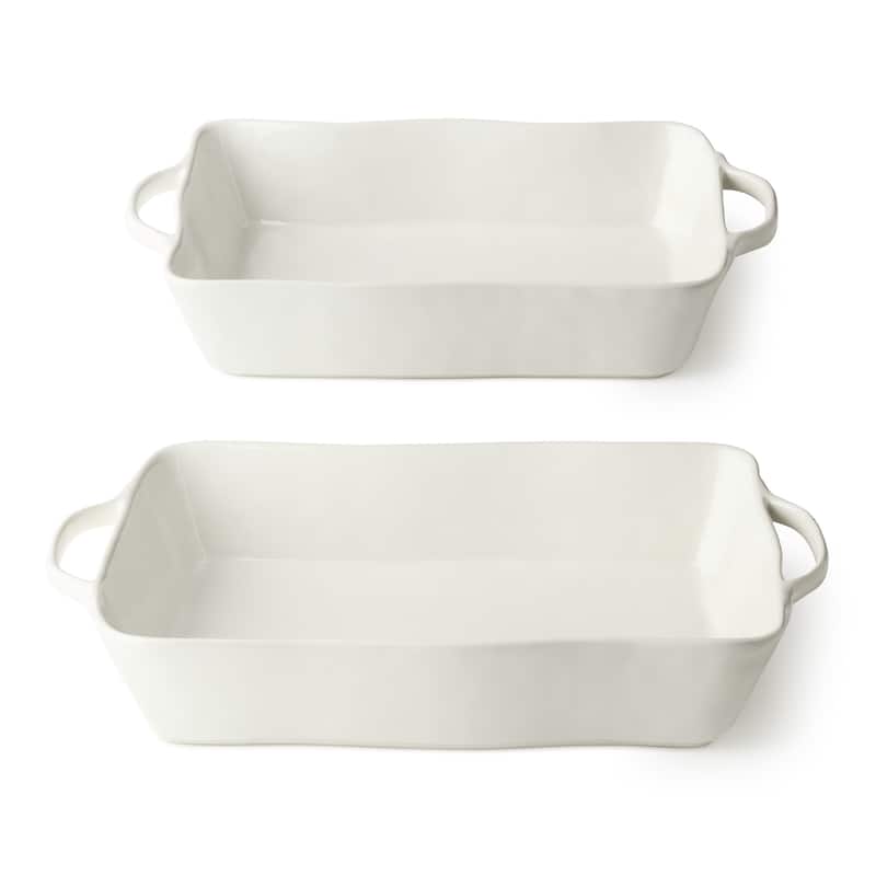Certified International Linen Cream Medium Rectangular Baker 14" x 8.75" x 2.75"