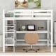 preview thumbnail 2 of 12, Full Size Loft Bed with Multifunction Shelves and Under-bed Desk