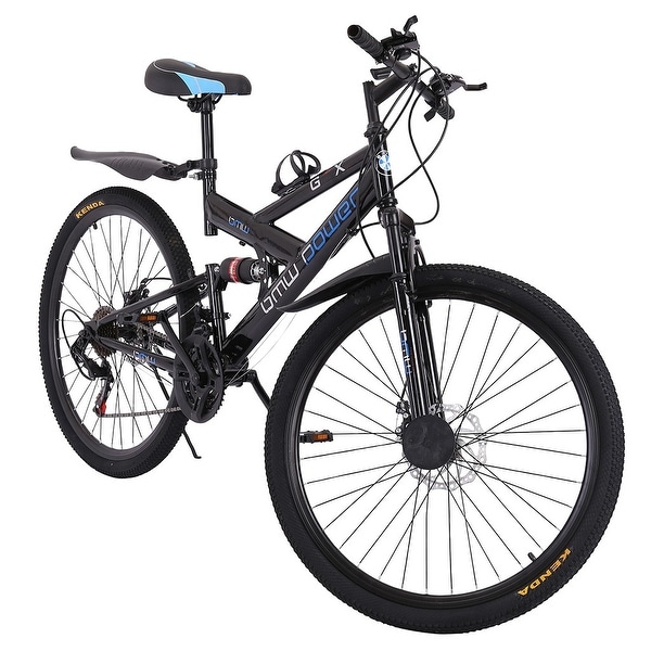 Details about   26in Carbon Steel Mountain Bike 21 Speed MTB Bicycle Full Suspension 